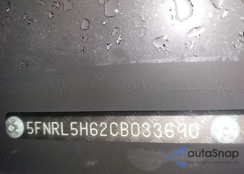 2012 Honda Odyssey Ex-L from USA, damaged, VIN 5FNRL5H62CB033690